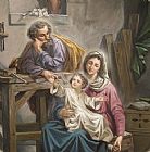 Unknown Artist Sacred Family painting
